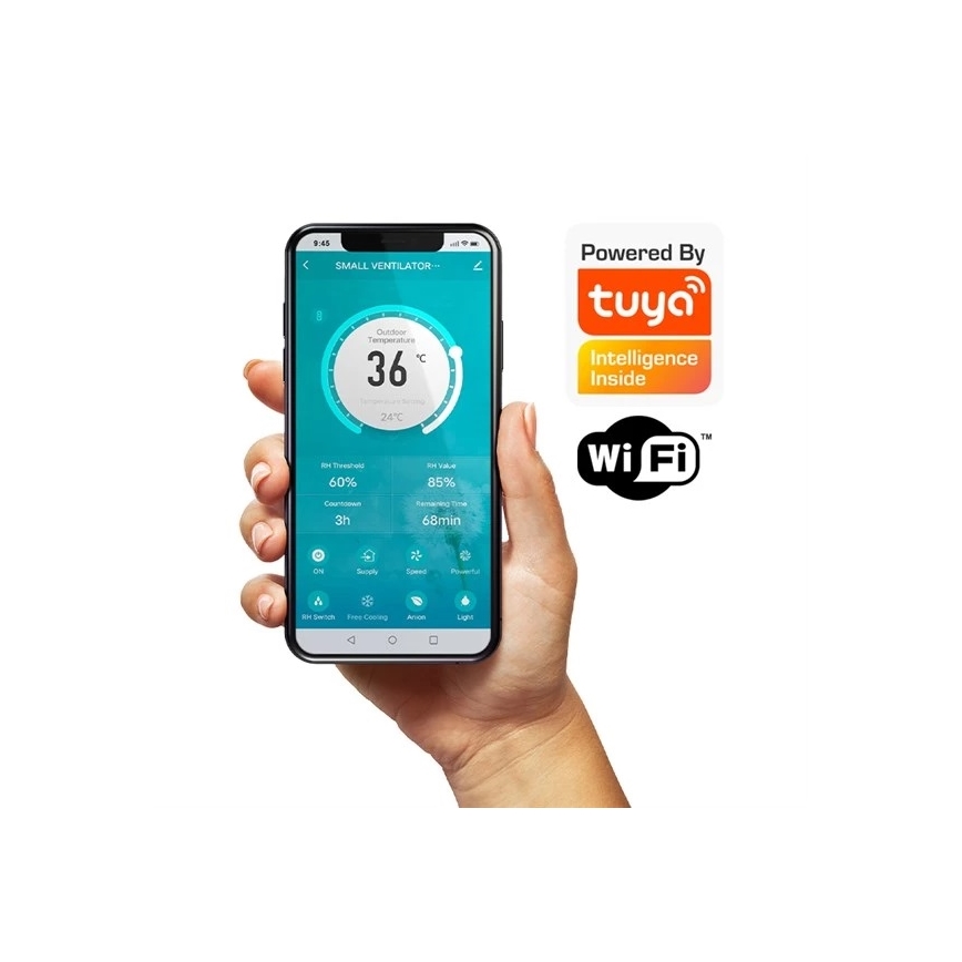 Pokojová rekuperační jednotka 12W Wi-Fi Tuya + dálkové ovládání