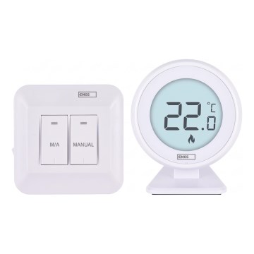 Pokojový manuální bezdrátový termostat 230V/16A 2xAA bílá