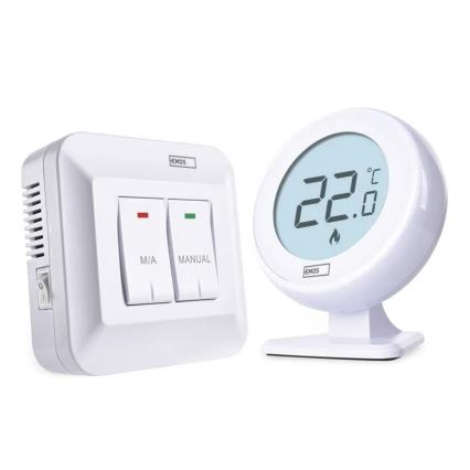 Pokojový manuální bezdrátový termostat 230V/16A 2xAA bílá