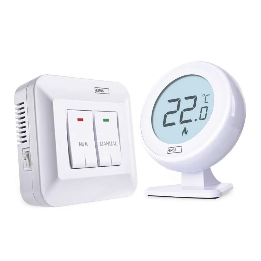 Pokojový manuální bezdrátový termostat 230V/16A 2xAA bílá