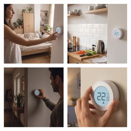 Pokojový manuální termostat 230V/6A 2xAA bílá