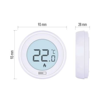 Pokojový manuální termostat 230V/6A 2xAA bílá