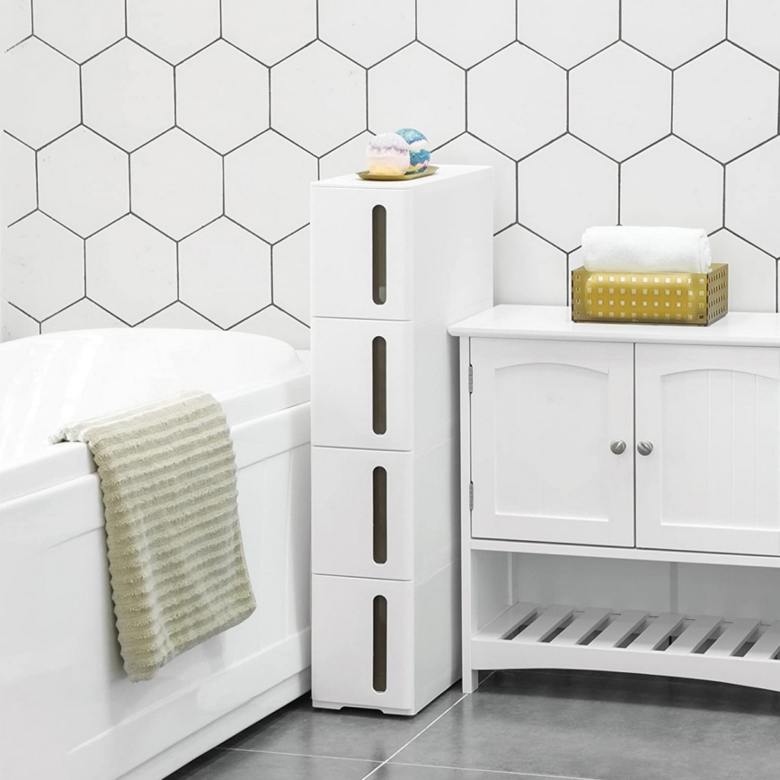 Policový regál MARGE bílá/hnědá