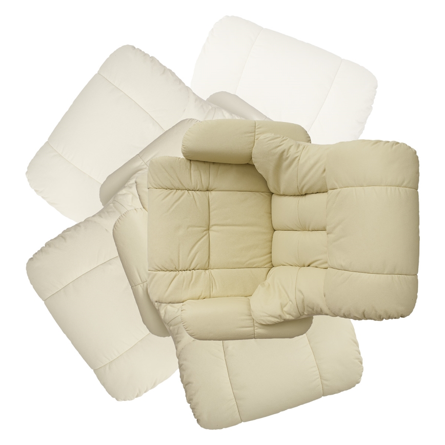 Polohovací křeslo HABI krémová/přírodní dub