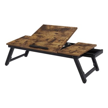 Polohovatelný stolek na počítač do postele LAT 71x35 cm hnědá/černá