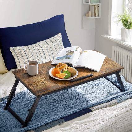 Polohovatelný stolek na počítač do postele LAT 71x35 cm hnědá/černá