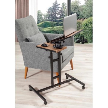 Polohovatelný stůl GLEN 40x37/37x20 cm hnědá/černá