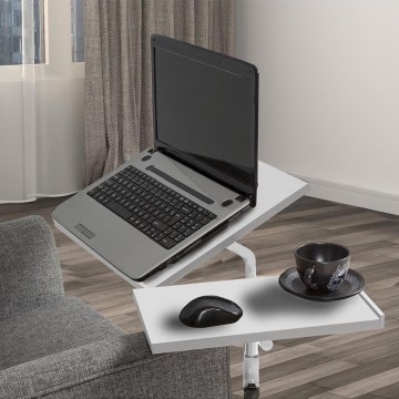 Polohovatelný stůl GLEN 67x46 cm bílá