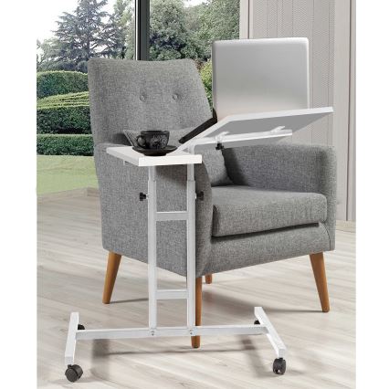 Polohovatelný stůl GLEN 67x46 cm bílá