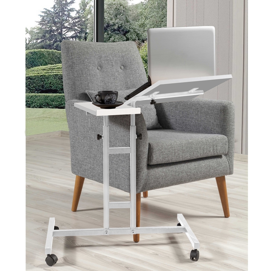 Polohovatelný stůl GLEN 67x46 cm bílá