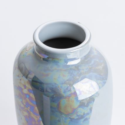 Porcelánová váza 12,5x9 cm perleťová modrá