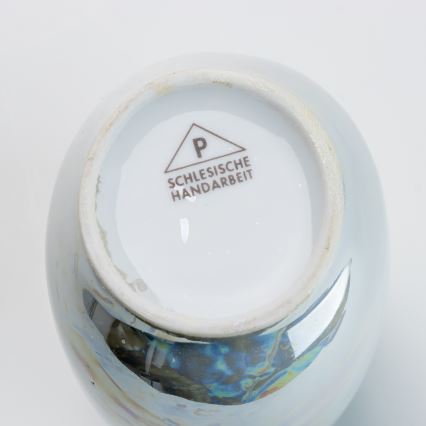 Porcelánová váza 12,5x9 cm perleťová modrá