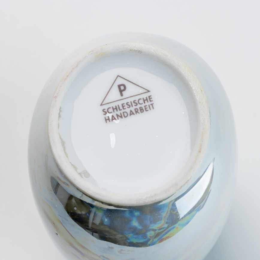 Porcelánová váza 12,5x9 cm perleťová modrá