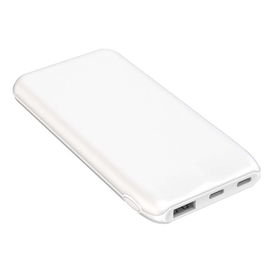 Power Bank 10000 mAh 10W Power Delivery 2xUSB-C + 1xUSB-A bílá