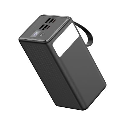Power Bank 60000 mAh 20W Power Delivery 4xUSB-A + 2xUSB-C s LED svítilnou a USB-C kabelem 1m černá