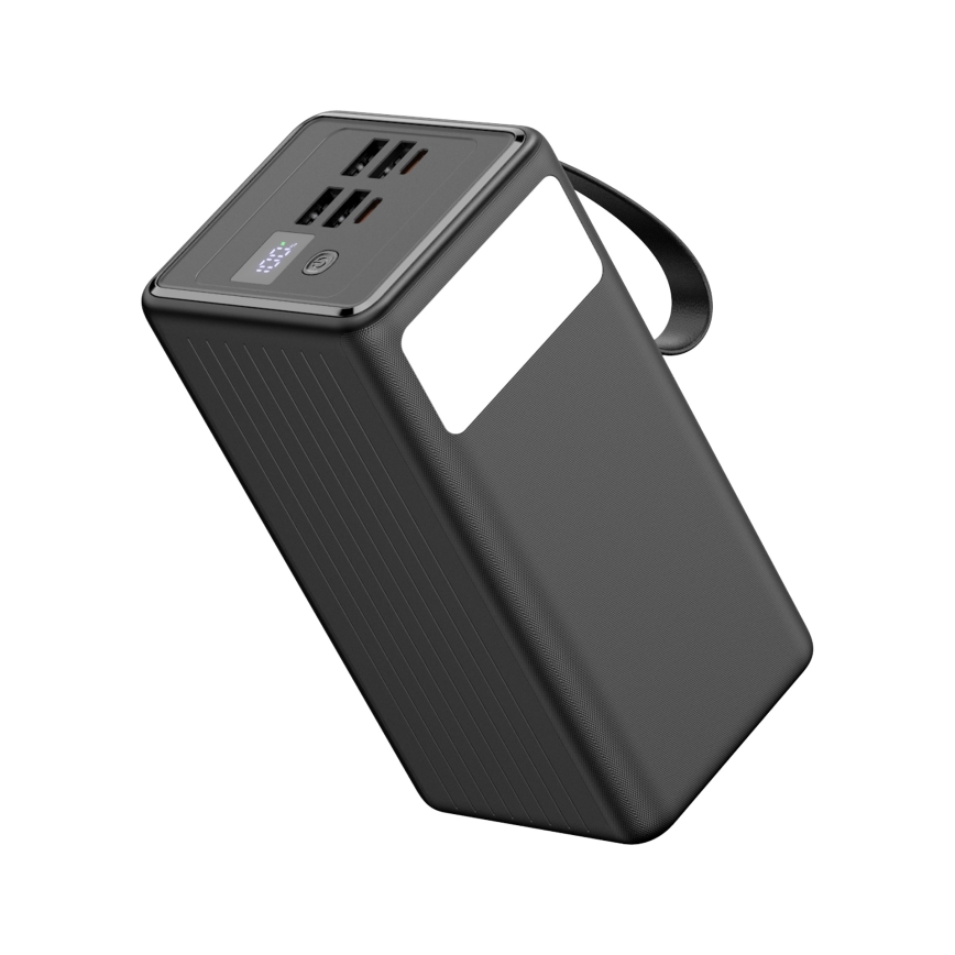 Power Bank 60000 mAh 20W Power Delivery 4xUSB-A + 2xUSB-C s LED svítilnou a USB-C kabelem 1m černá