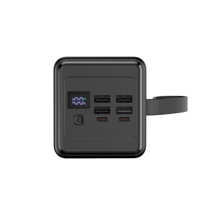 Power Bank 60000 mAh 20W Power Delivery 4xUSB-A + 2xUSB-C s LED svítilnou a USB-C kabelem 1m černá