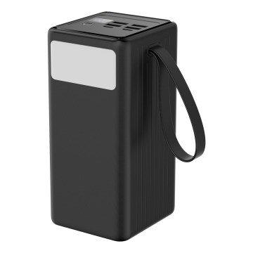 Power Bank 60000 mAh 20W Power Delivery 4xUSB-A + 2xUSB-C s LED svítilnou a USB-C kabelem 1m černá