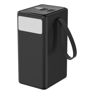 Power Bank 70000 mAh 20W Power Delivery 4xUSB-A + 2xUSB-C s LED svítilnou a USB-C kabelem 1m černá