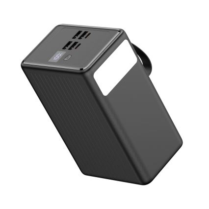 Power Bank 80000 mAh 20W Power Delivery 4xUSB-A + 2xUSB-C s LED svítilnou a USB-C kabelem 1m černá
