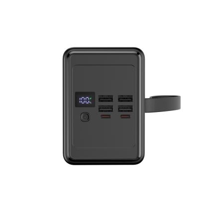 Power Bank 80000 mAh 20W Power Delivery 4xUSB-A + 2xUSB-C s LED svítilnou a USB-C kabelem 1m černá