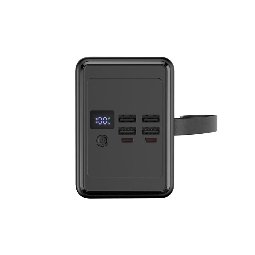 Power Bank 80000 mAh 20W Power Delivery 4xUSB-A + 2xUSB-C s LED svítilnou a USB-C kabelem 1m černá