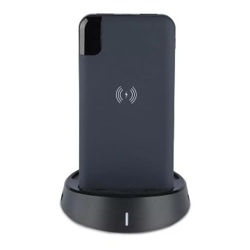 Power Bank 8000mAh/3,7V s bezdrátovým nabíjením a dokovací stanicí modrá Power Bank 8000mAh/3,7V s bezdrátovým nabíjením a dokovací stanicí modrá