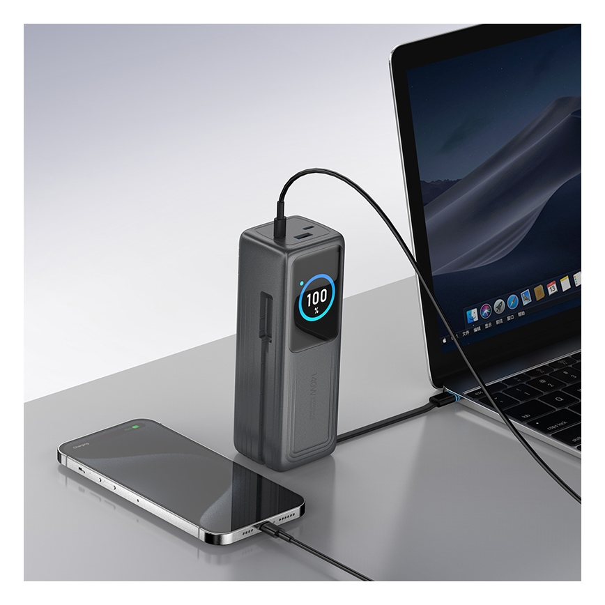 Power Bank s LED displejem Power Delivery 27000 mAh 3,7V černá