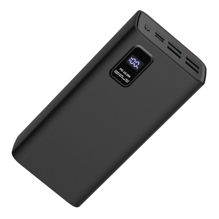 Power Bank s LED displejem Power Delivery 30000 mAh 3,7V černá