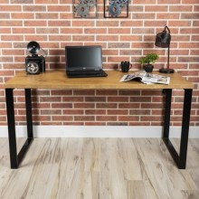Pracovní stůl BLAT 160x60 cm černá/hnědá