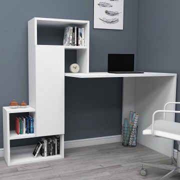 Pracovní stůl s policí IRMAK 139x55 cm bílá