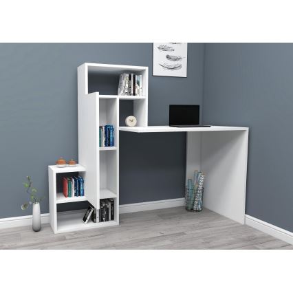 Pracovní stůl s policí IRMAK 139x55 cm bílá