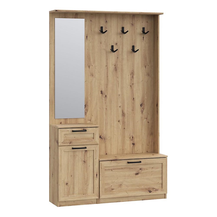 Předsíňová stěna se zrcadlem KAVI dub artisan