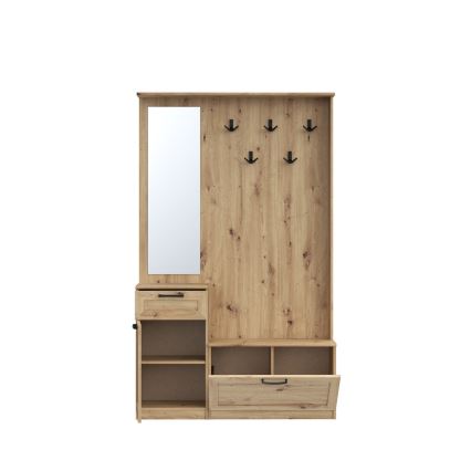 Předsíňová stěna se zrcadlem KAVI dub artisan
