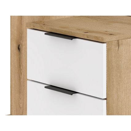 Předsíňová stěna se zrcadlem SVEN 100x204x40 cm hnědá/bílá