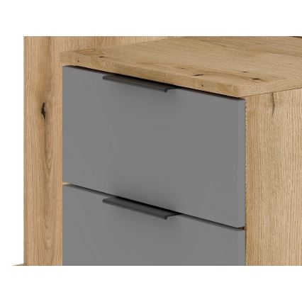 Předsíňová stěna se zrcadlem SVEN 100x204x40 cm hnědá/grafit