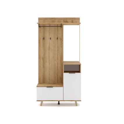 Předsíňová stěna se zrcadlem SVEN hnědá/bílá