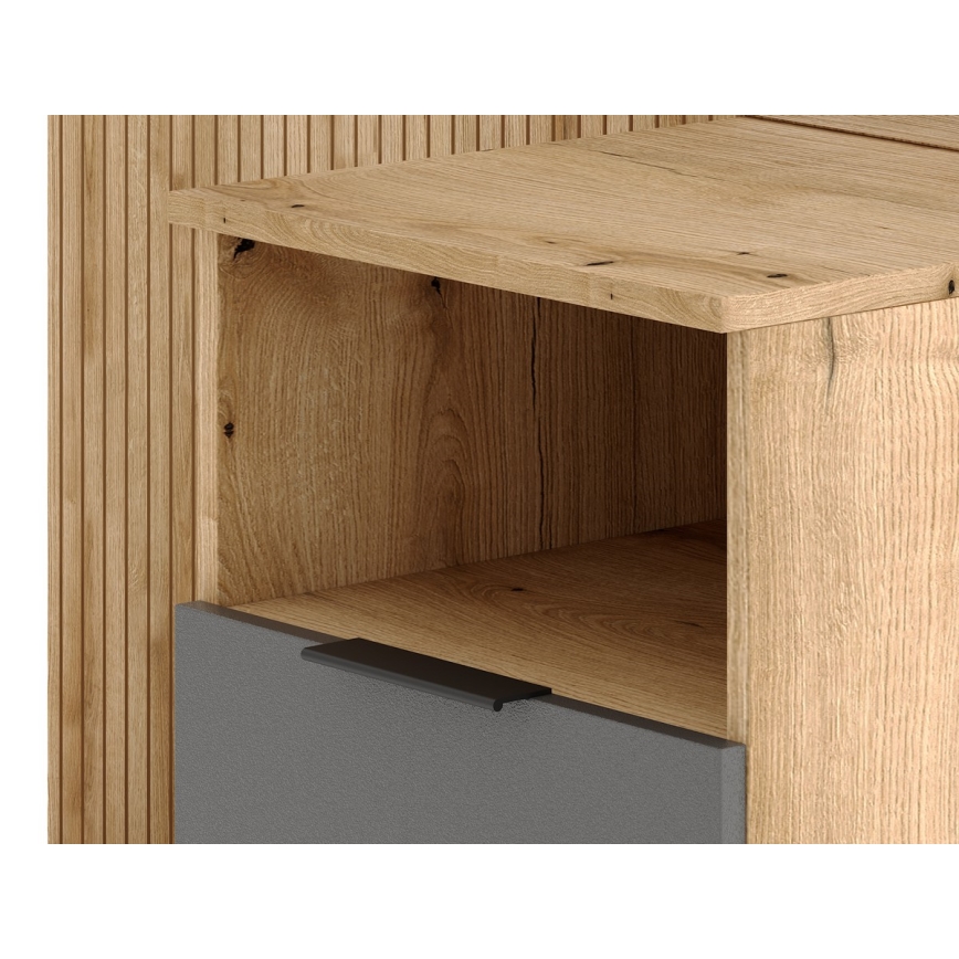 Předsíňová stěna se zrcadlem SVEN hnědá/grafit