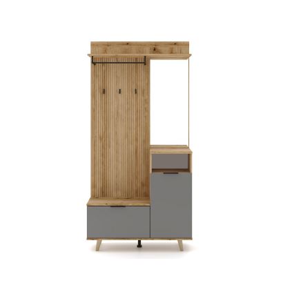 Předsíňová stěna se zrcadlem SVEN hnědá/grafit