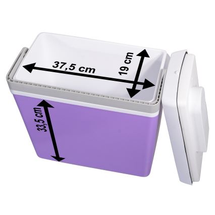 Přenosná autochladnička 23 l 55W/12V/230V fialová/bílá