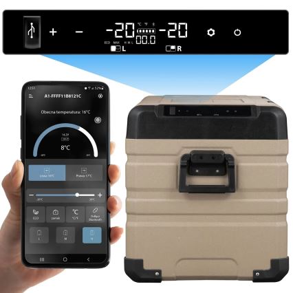 Přenosná autochladnička s LCD displejem 39 l 230V/12V/24V hnědá