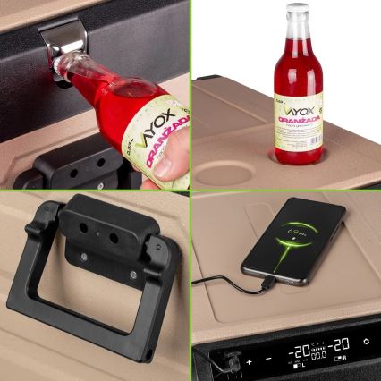 Přenosná autochladnička s LCD displejem 39 l 230V/12V/24V hnědá