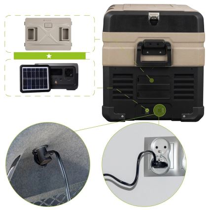 Přenosná autochladnička s LCD displejem 39 l 230V/12V/24V hnědá