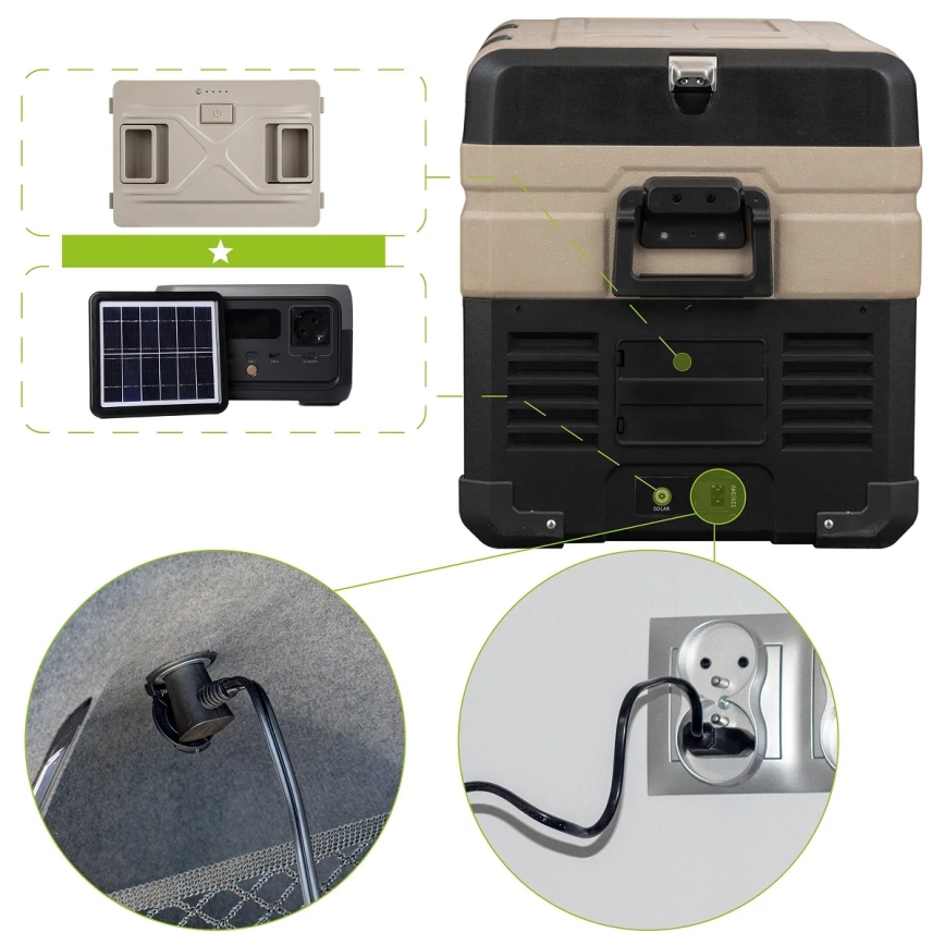 Přenosná autochladnička s LCD displejem 39 l 230V/12V/24V hnědá