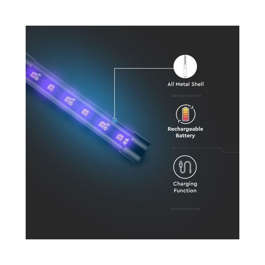 Přenosná dezinfekční germicidní lampa mini UVC/14W/230V 3000 mAh