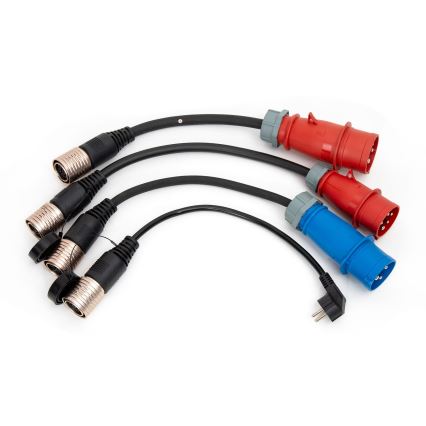 Přenosná nabíječka pro elektromobily se 4 adaptéry Type 2 32A/480V 22kW 5m IP67