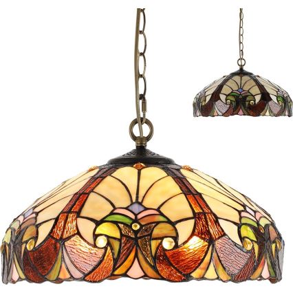 Prezent 1700 - Lustr na řetězu TIFFANY XX 2xE27/60W/230V pr. 40 cm