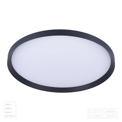 Prezent 17311 - LED Stropní svítidlo ADRA LED/42W/230V + LED/13W 3000/4000/6000K pr. 48,5 cm černá