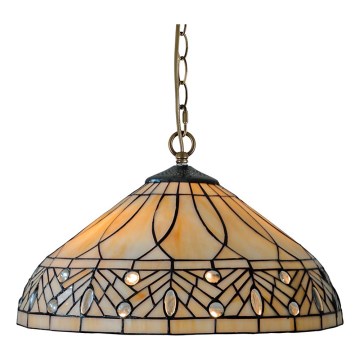 Prezent 241 - Lustr na řetězu TIFFANY 2xE27/60W/230V