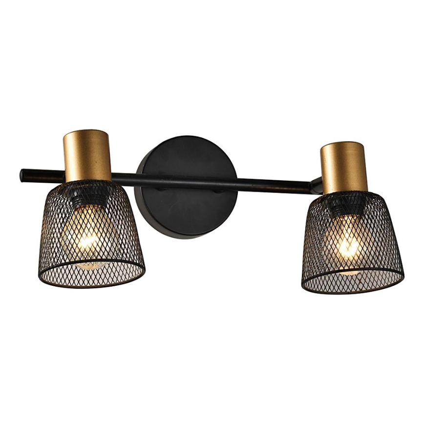 Prezent 75471 - Nástěnné bodové svítidlo DAYTONA 2xE14/40W/230V černá/zlatá